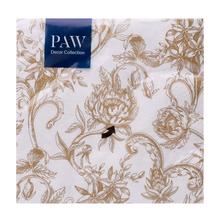 Servítky s barokovými kvetinami v zlatej farbe.