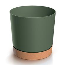 Zelený kvetináč Tubo s miskou