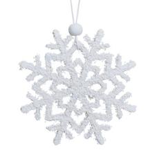 Biela zasnežená vločka na zavesenie.