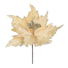 Umelá kvetina ruža/poinsettia v zlatej farbe.