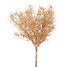 Zlatá vetvička asparátu s metalickým efektom.