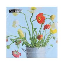 Vzorované servítky s kvetmi maku.