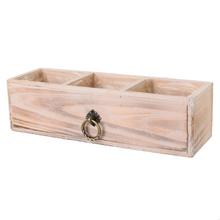 Drevená zásuvka s fóliou v prírodnej farbe, 28x9,5x8 cm.