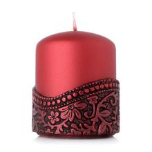 Červená sviečka AGRA s dekoratívnym obalom