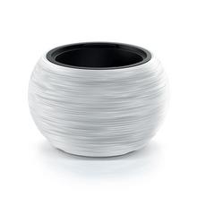 Biely okrúhly mrazuvzdorný obal na kvetináče.