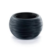 Mrazuvzdorný okrúhly obal na kvety v antracitovej farbe.