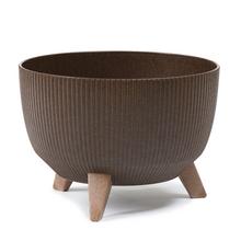 Hnedá misa na kvety s nožičkami, 33 cm.