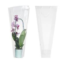 Priehľadná taška na kvety s orchideou.