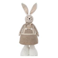 Teleskopický zajačik v hnedo-béžovej farbe s látkovým telom.