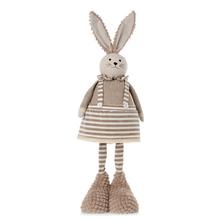 Teleskopický zajačik v hnedo-béžovej farbe s látkovým telom.