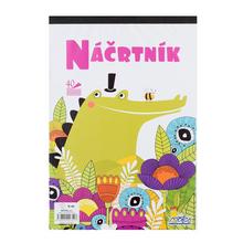 Náčrtník A4 s 40 listami a farebným dizajnom.