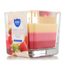 Sviečka s vôňou malinového oblaku v sklenenom obale.