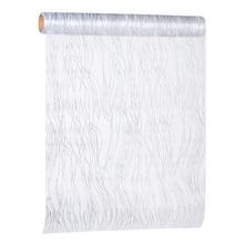 Biela a strieborná organza s jemným vzorom.