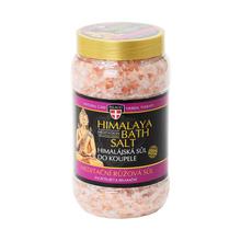 Himalájska soľ do kúpeľa Palacio s ružovou farbou v plastovej nádobe.