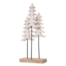 Dekorácia vianočného stromčeka na podstavci v bielej a prírodnej farbe.