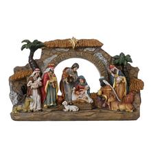 Vianočný betlehem s postavami a zvieratami, 13 cm