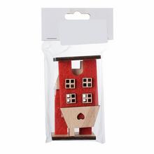 Červený domček z flísu v sáčku, S/2.