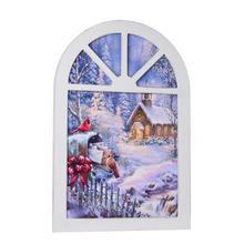 LED obraz okno s krajinou vianočnej scenérie.