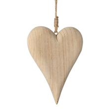 Závesné srdce z prírodného dreva