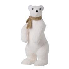 Biely medveď so šálom stojaci