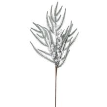 Umelá vetvička čečiny s bielymi guličkami, 66 cm.