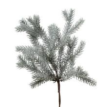 Zasnežená vetvička čečinky s dĺžkou 27 cm.