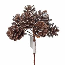 Zápich šišky hnedo/biele plastové, 8 kusov, 12 cm.