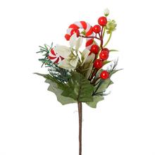 Umelé kvety s červenými bobuľami a lízatkami, 24 cm.