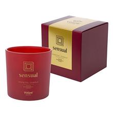 Sviečka s dvoma knôtmi v červenom skle.