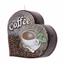 Srdcová sviečka s motívom kávy