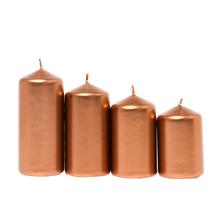 Sada štyroch adventných sviečok v metalickej farbe.