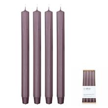 Kónické sviečky v fialovej farbe, balenie 4 kusy.