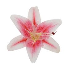 Umelá hlava ružovej ľalie s priemerom 12 cm.