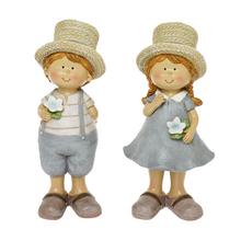 Deti v slamennom klobúku, polyrez, krémová farba, mix postavičiek.