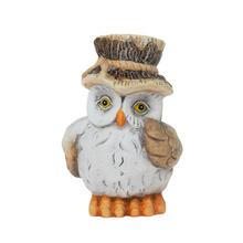 Keramická sova v klobúku