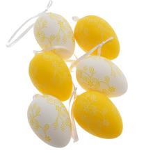 Sada plastových vajíčok v žltej a bielej farbe, 6 kusov.