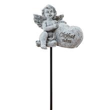 Zápich anjel so srdcom v sivej farbe.