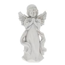 Biely anjel modliaci sa na podstavci.