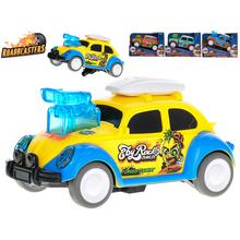 Auto tančiace na zotrvačník s farebným dizajnom.