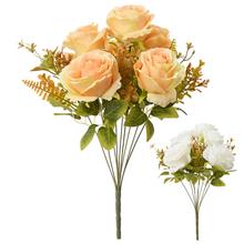 Kytica umelých ruží v mixe farieb a zelene, 44 cm.