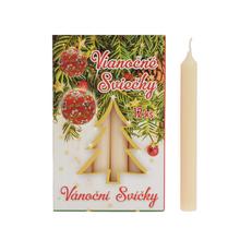 Vianočné sviečky v ecru farbe, balenie 12 kusov.