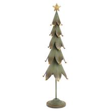 Vianočný stromček so zlatou hviezdou, plechový, zelený.