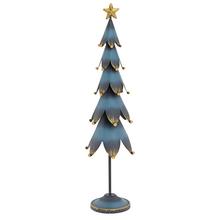 Modrý plechový stromček s hviezdou