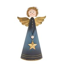 Anjel s hviezdou, modrý plechový dekor.