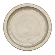 Okrúhla tácka z dreva s priemerom 30 cm.