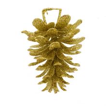 Zlatá malá šiška s glitrami, 11 cm.