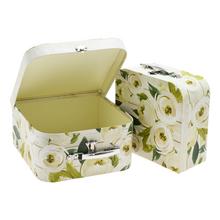 Darčeková krabička s kvetinovým vzorom, set 2 kufríkov.