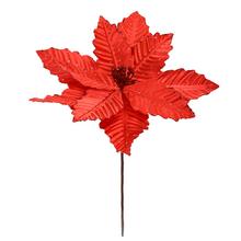 Umelá vianočná ruža červená s dĺžkou 30 cm.