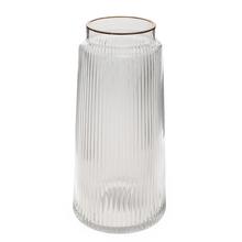 Čierna sklenená váza s rozmermi D14H28CM.