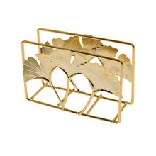 Držiak na servítky Ginko zlatý kovový